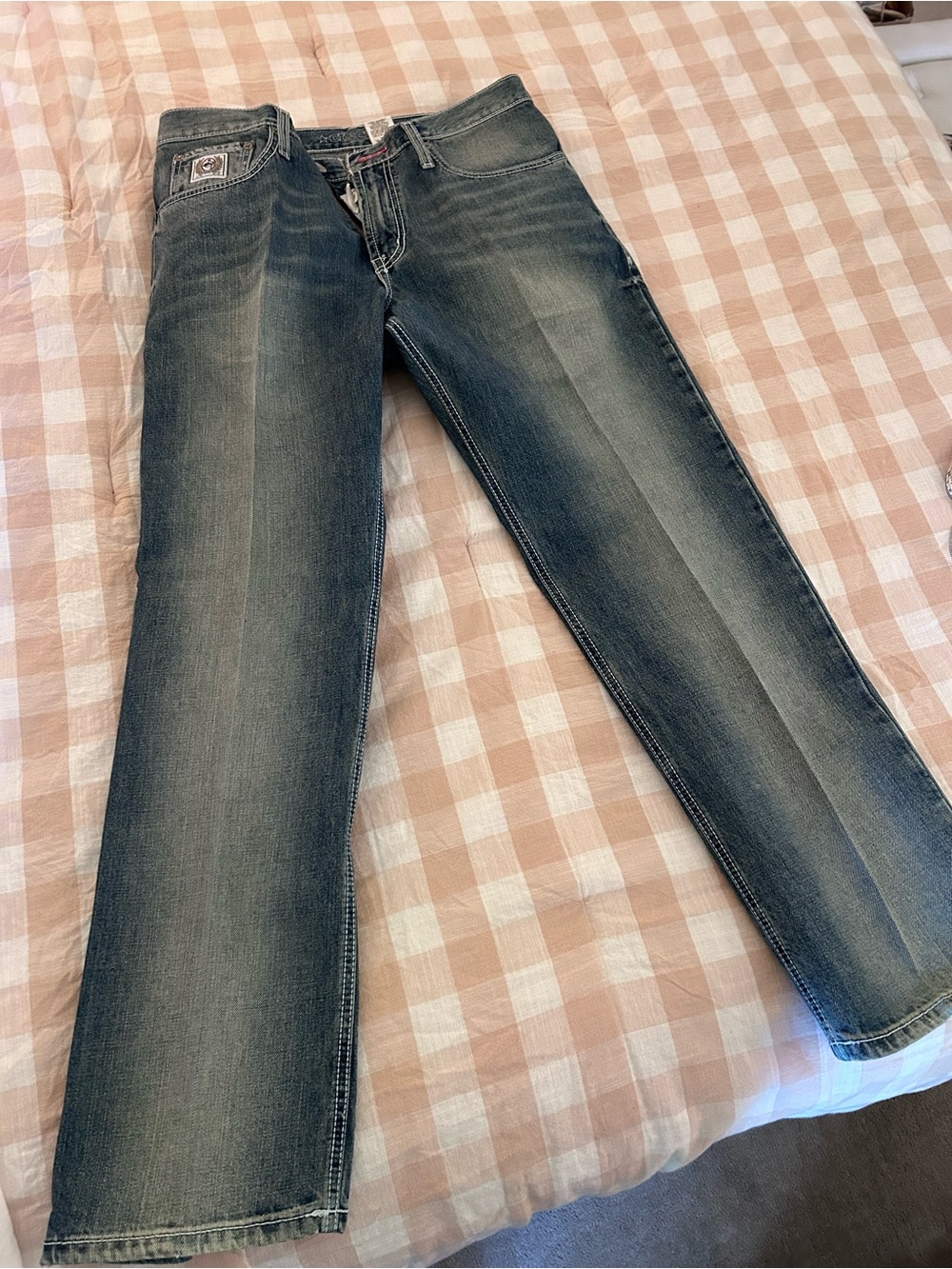 Cinch Men's Straight Jeans in Washed Blue